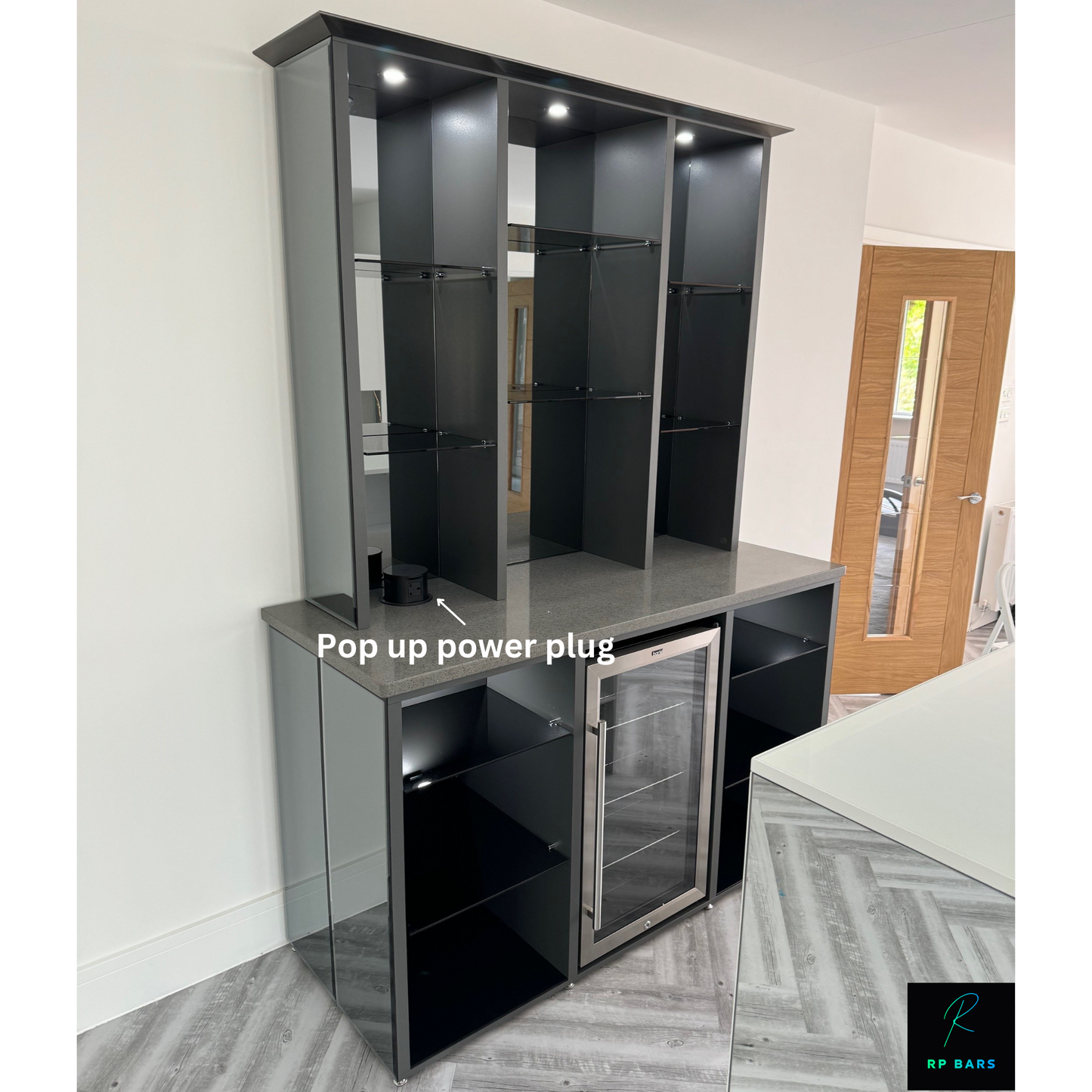 Neptune Grey - Smoke Mirror Standalone & Wall Bar Set