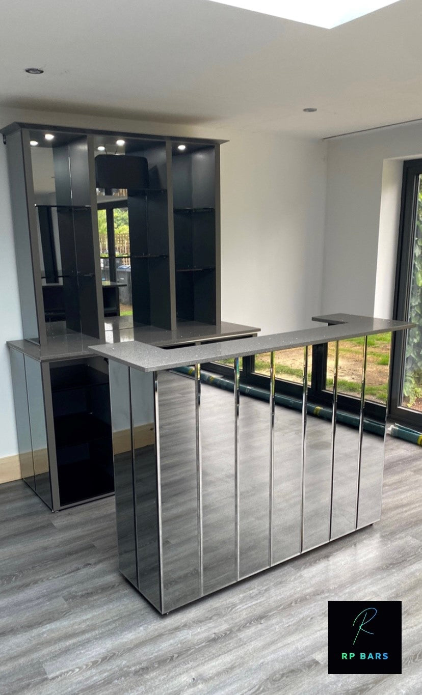 Neptune Grey - Smoke Mirror Standalone & Wall Bar Set