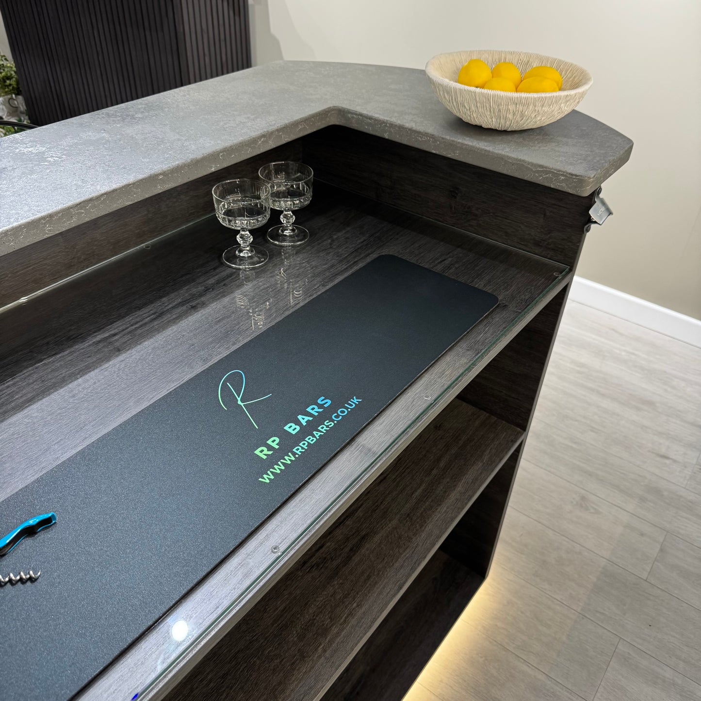 The Curvature Grey Full Home Bar Set