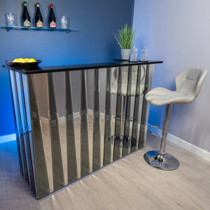 EX-DEMO Shard - Grey & Silver with Black mirror Quartz Worktop Home Bar