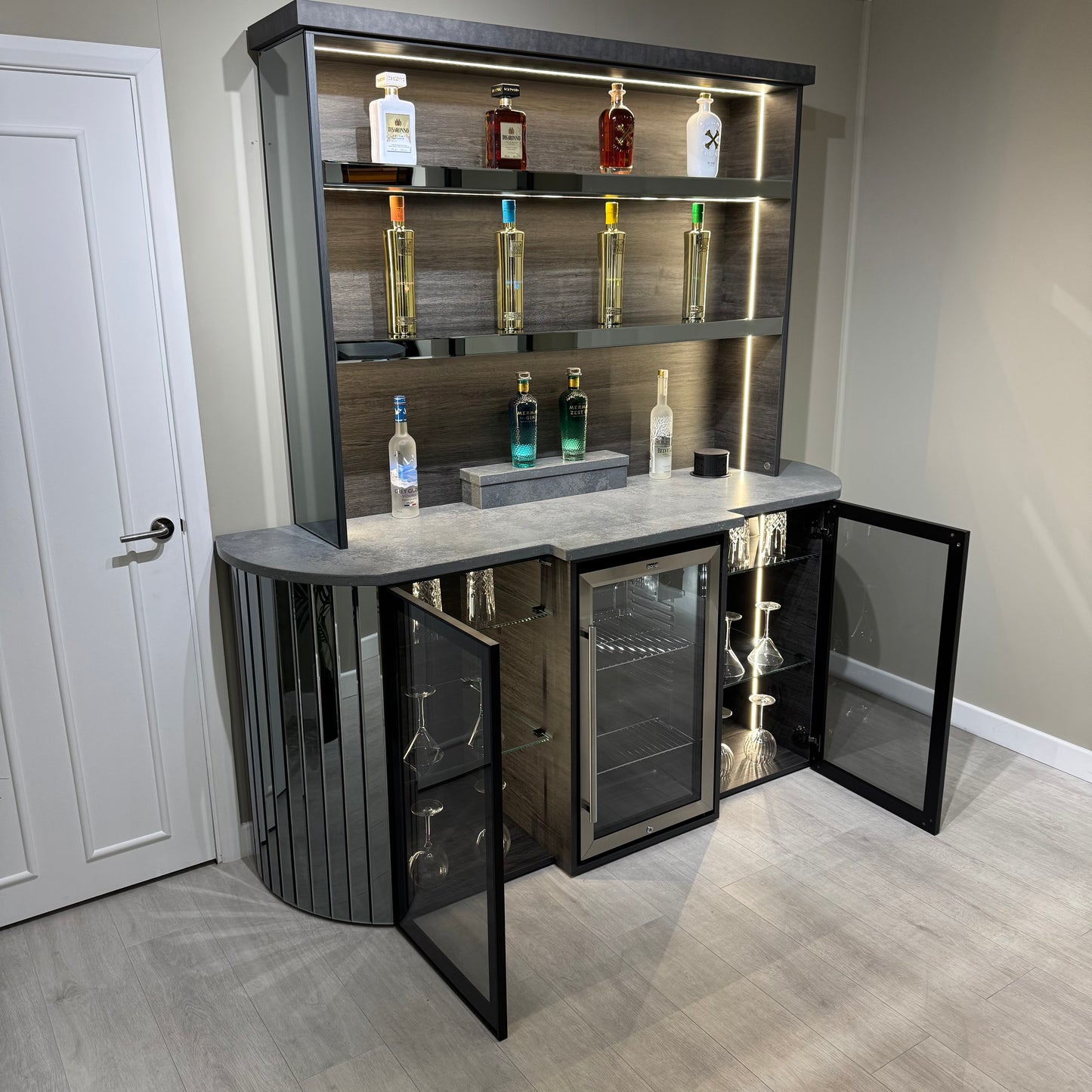 The Curvature Grey Full Home Bar Set