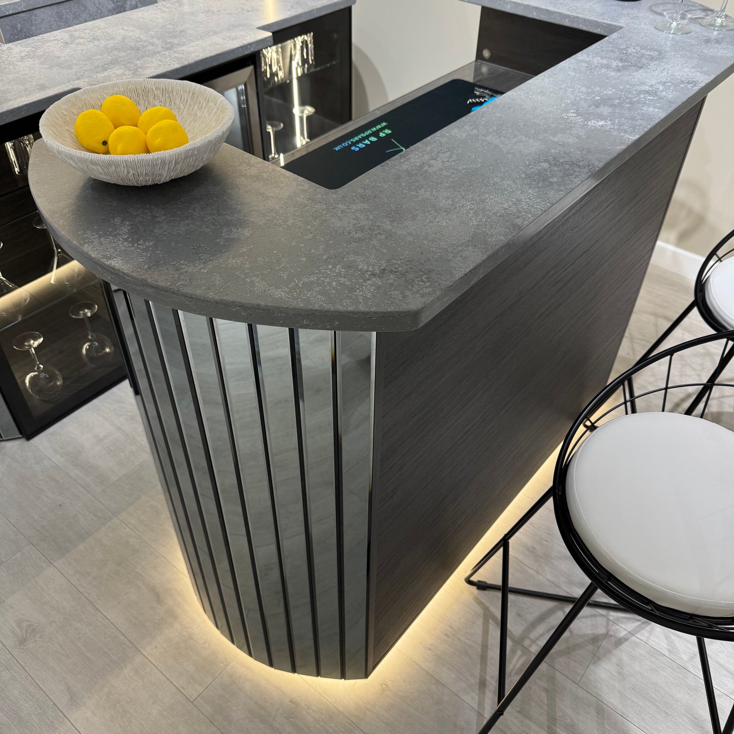 The Curvature Grey Full Home Bar Set