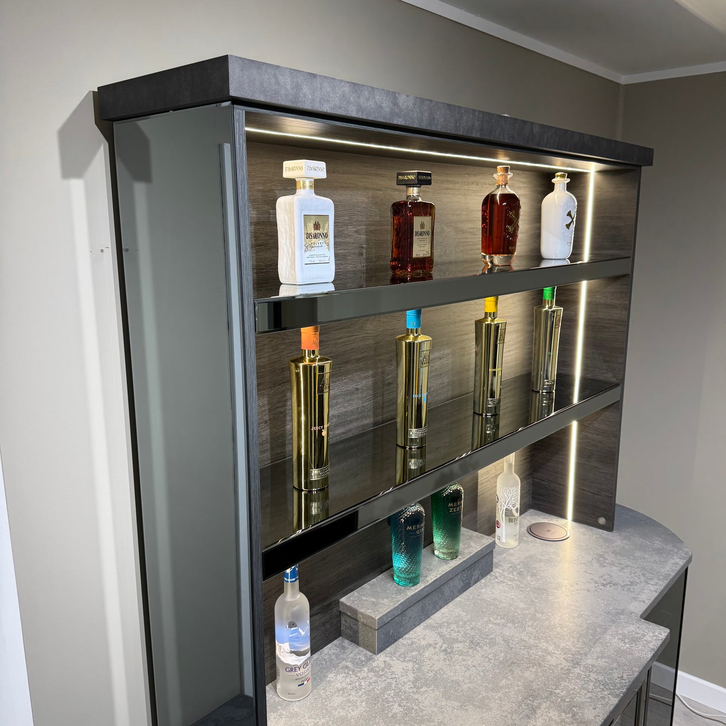The Curvature Grey Full Home Bar Set