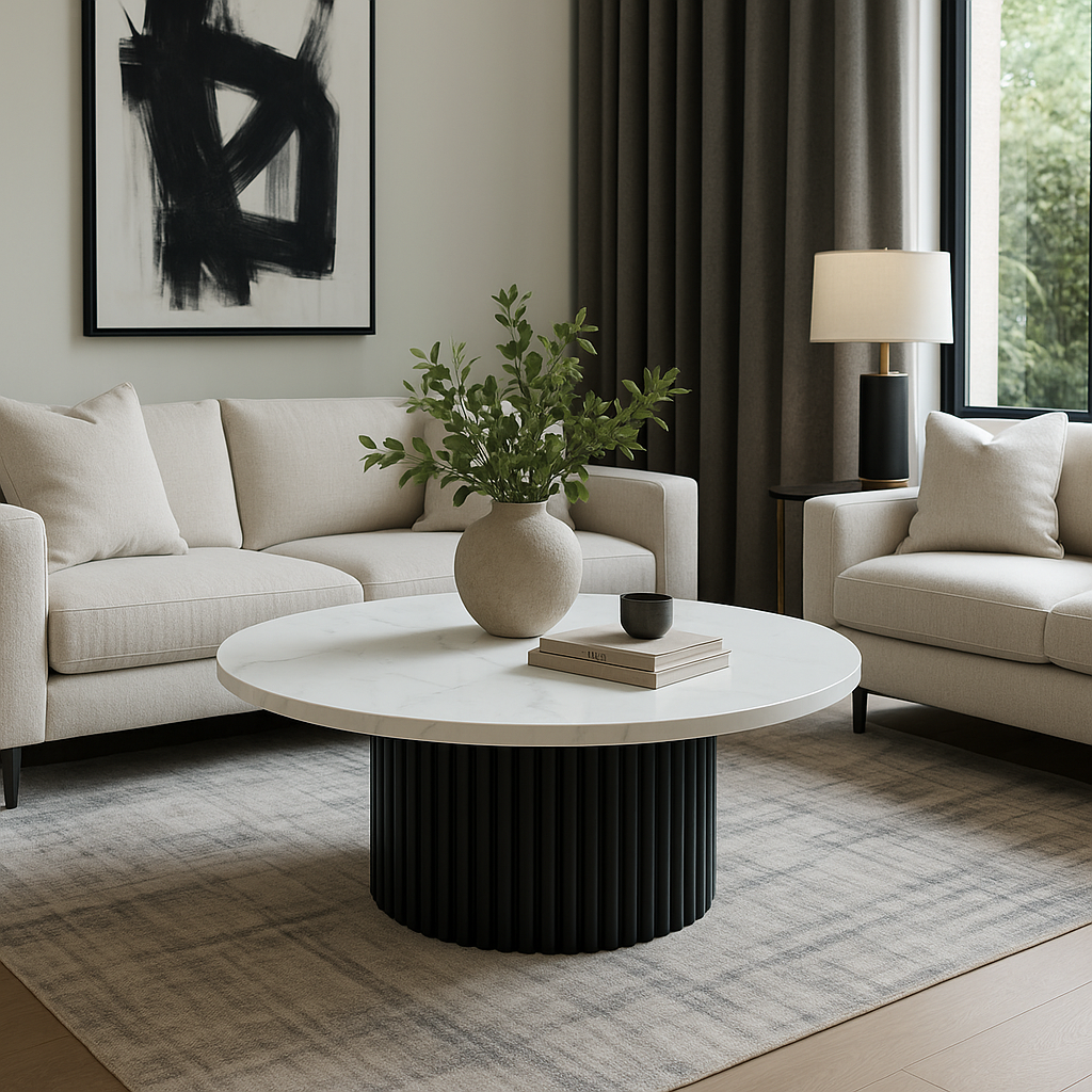Luxe Ribbed Coffee Table - Farrow & Ball Railings