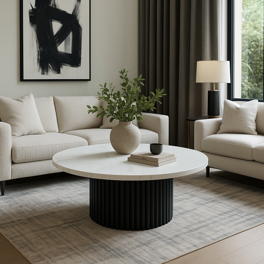 Luxe Ribbed Coffee Table - Farrow & Ball Railings