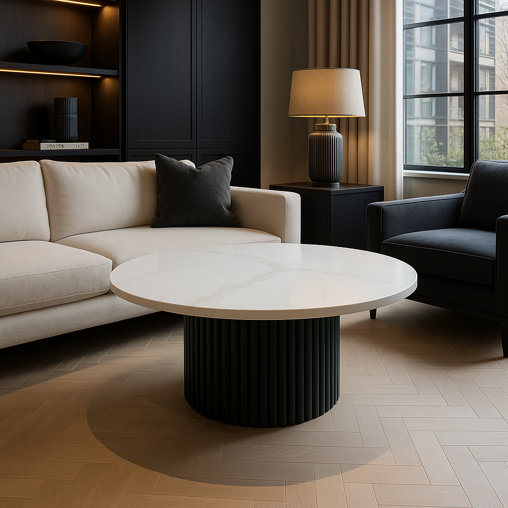 Luxe Ribbed Coffee Table - Farrow & Ball Railings