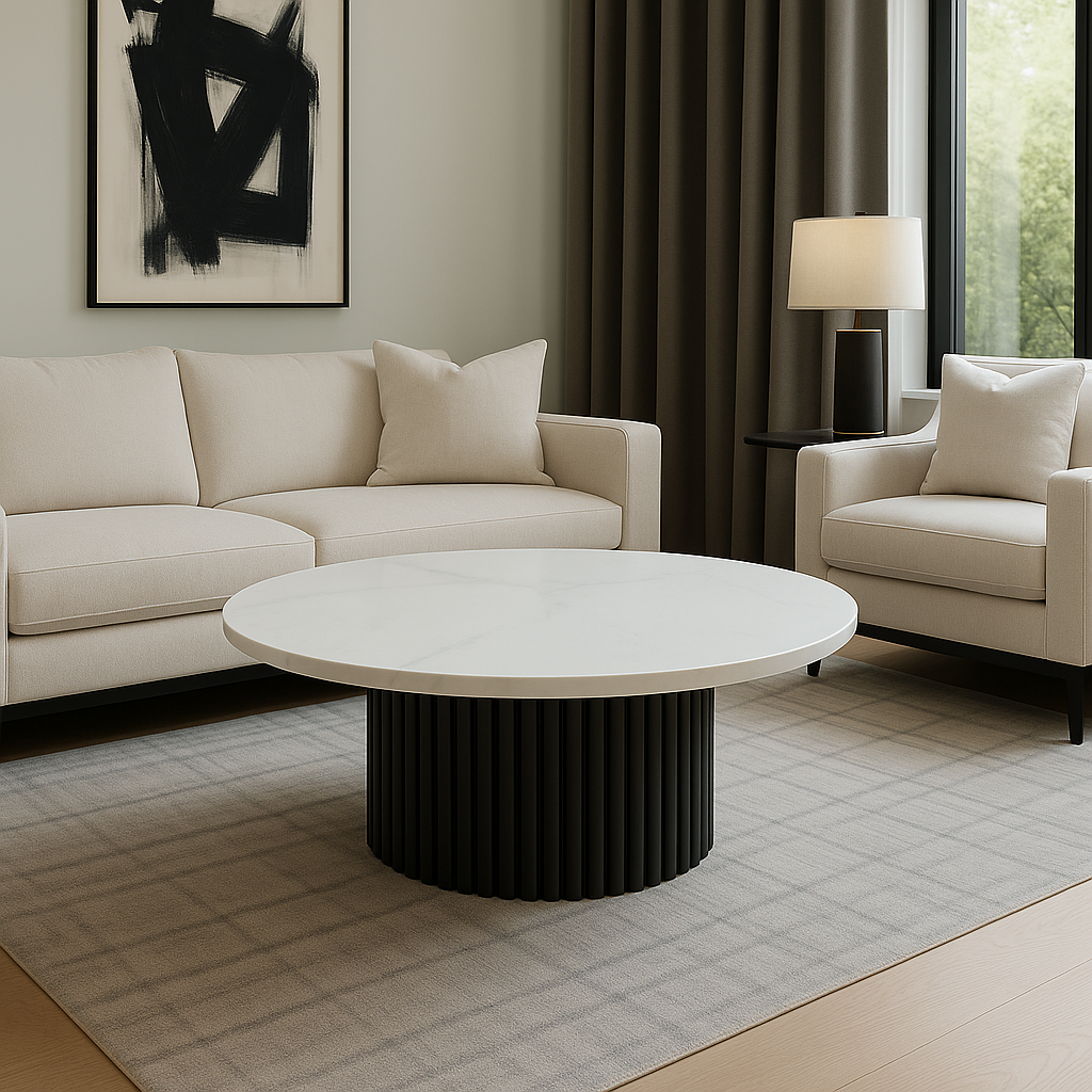 Luxe Ribbed Coffee Table - Farrow & Ball Railings