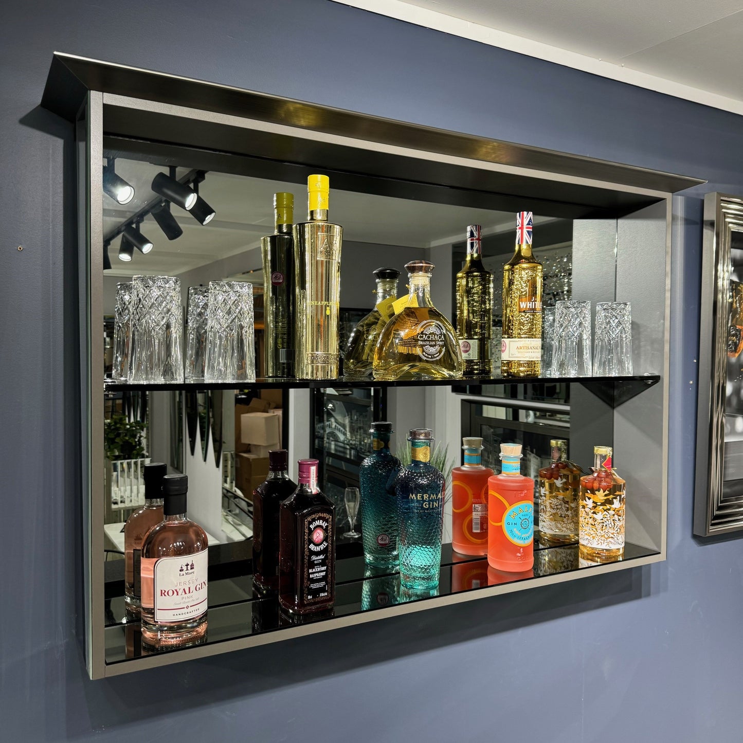 Shard Wall Bottle & Glass Shelf