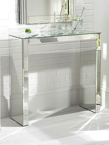 Pacific Silver Console Table & Mirror Set | Silver freeshipping - RP Bars