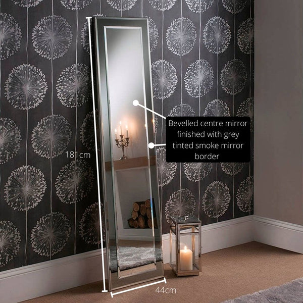 Elisa Full Length Mirror | Grey 181 x 44cm