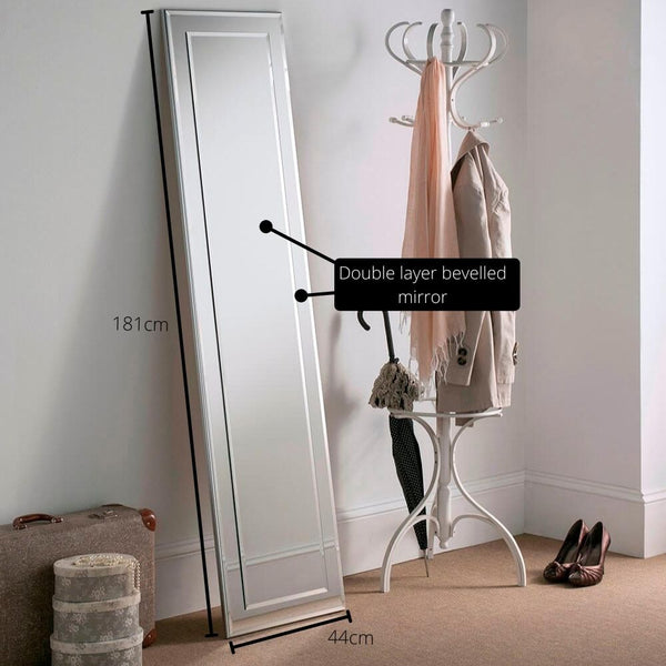 Elisa Full Length Mirror | Silver 181 x 44cm
