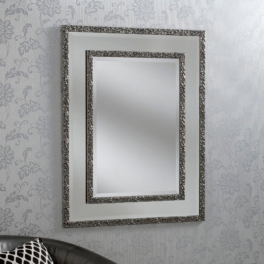 Luxury double layered grey frame look Wall Mirror