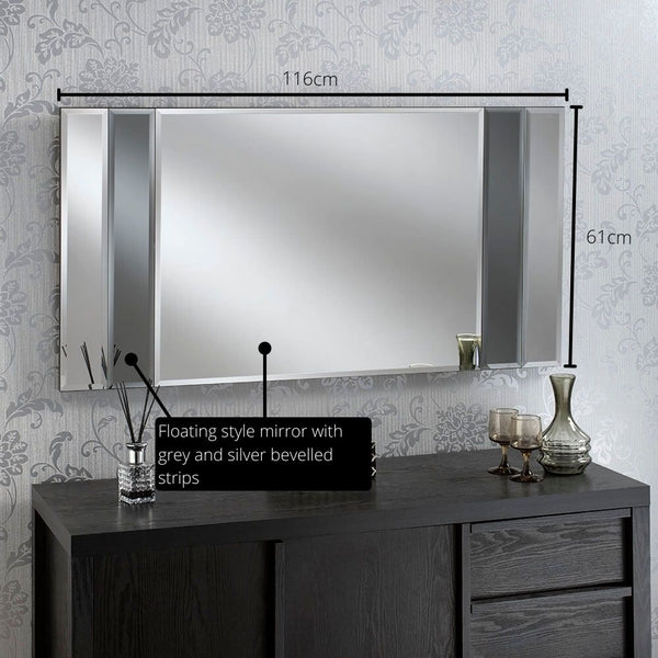 Ontario Wall Mirror | Grey 116 x 61cm