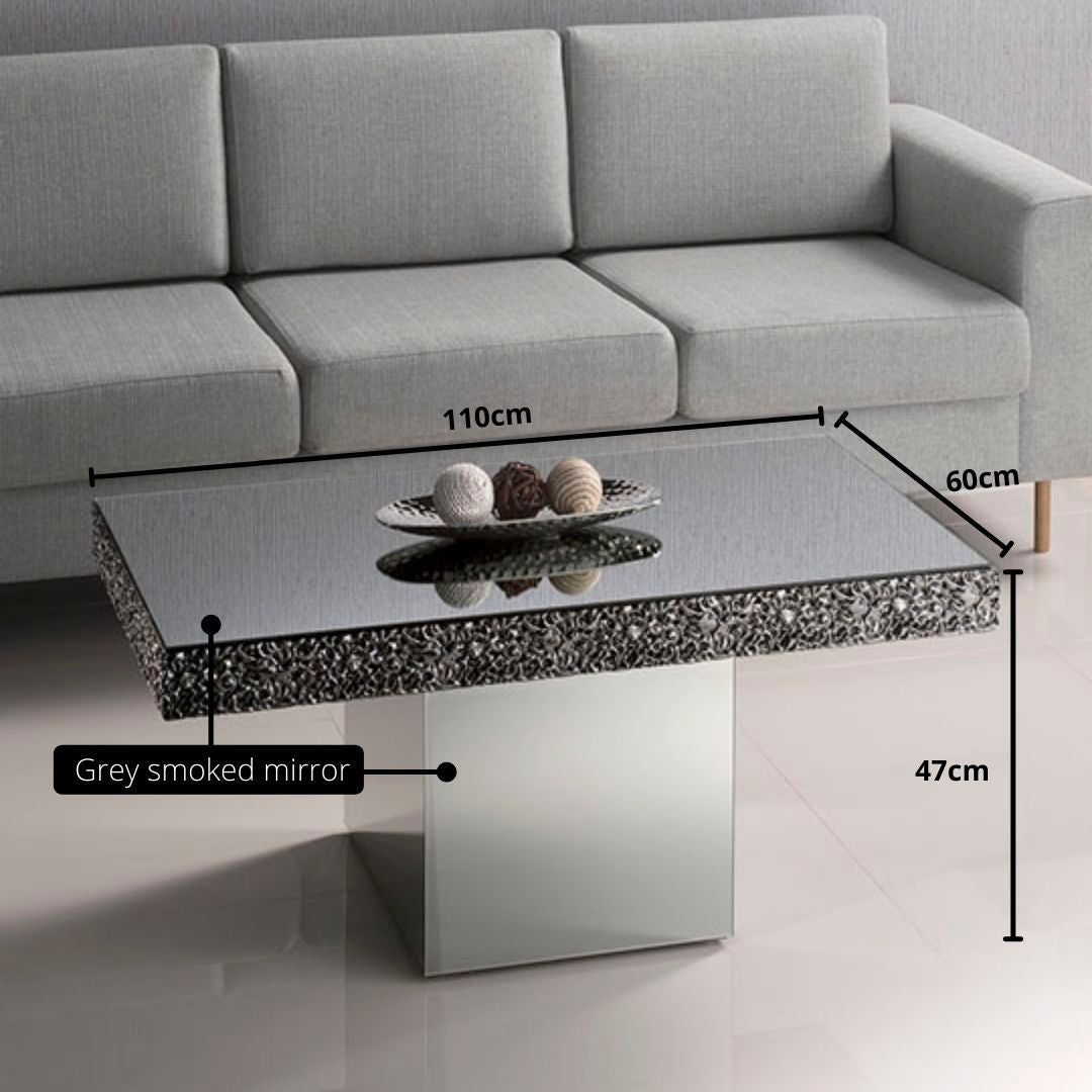 Vesuvio Mirrored Coffee Table | Grey freeshipping - RP Bars