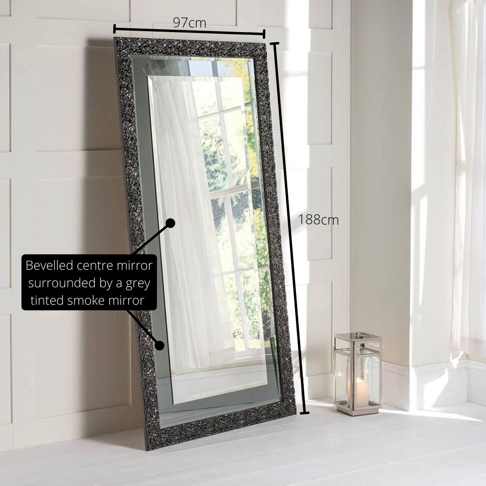 Vesuvio Leaner Mirror | Grey Laca 188 x 97cm