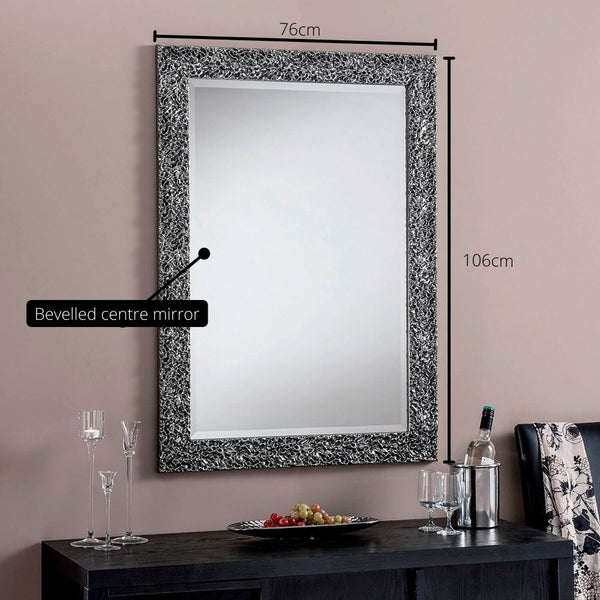 Luxury Wall Mirror with lava style pattern frame