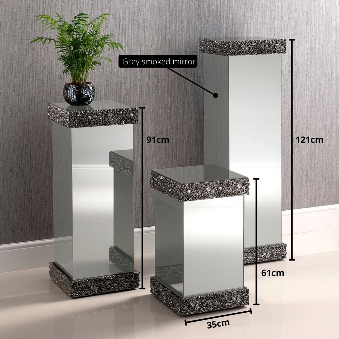 Vesuvio Mirrored Plinths | Grey freeshipping - RP Bars